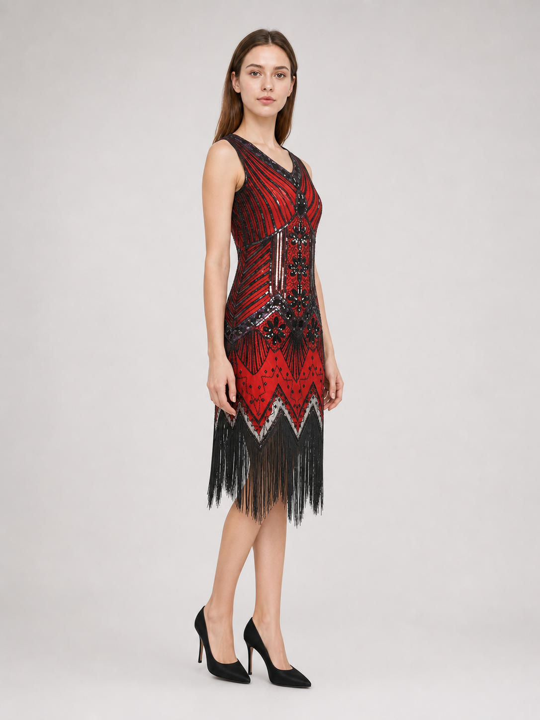 Gatsby-Style Fringe and Sequin Dress