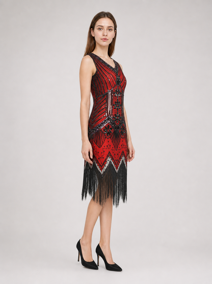 Gatsby-Style Fringe and Sequin Dress
