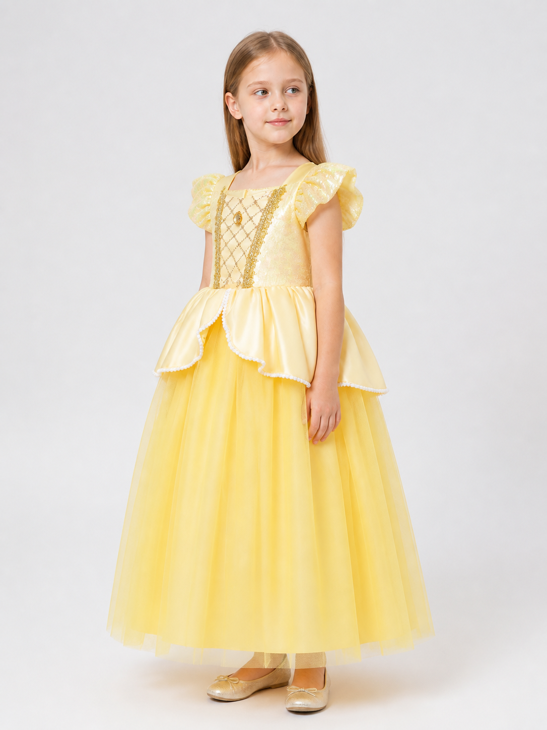 Yellow Princess Costume for Halloween side view