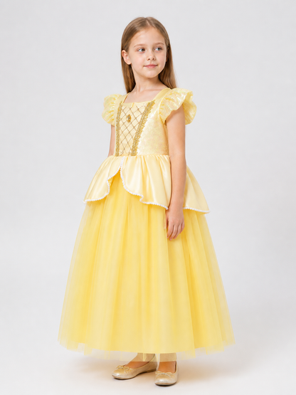 Yellow Princess Costume for Halloween side view