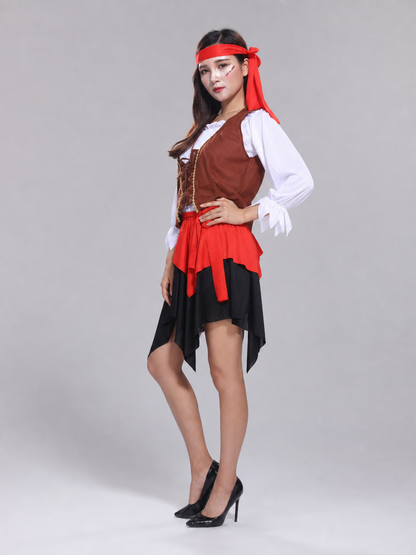 Pirate Costume with Corset and Scarf