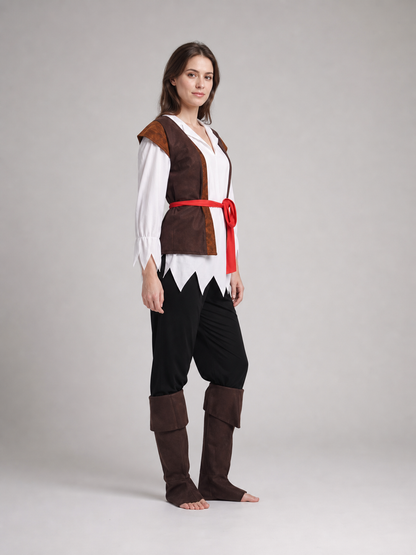 Pirate Costume with Vest and Accessories for Cosplay