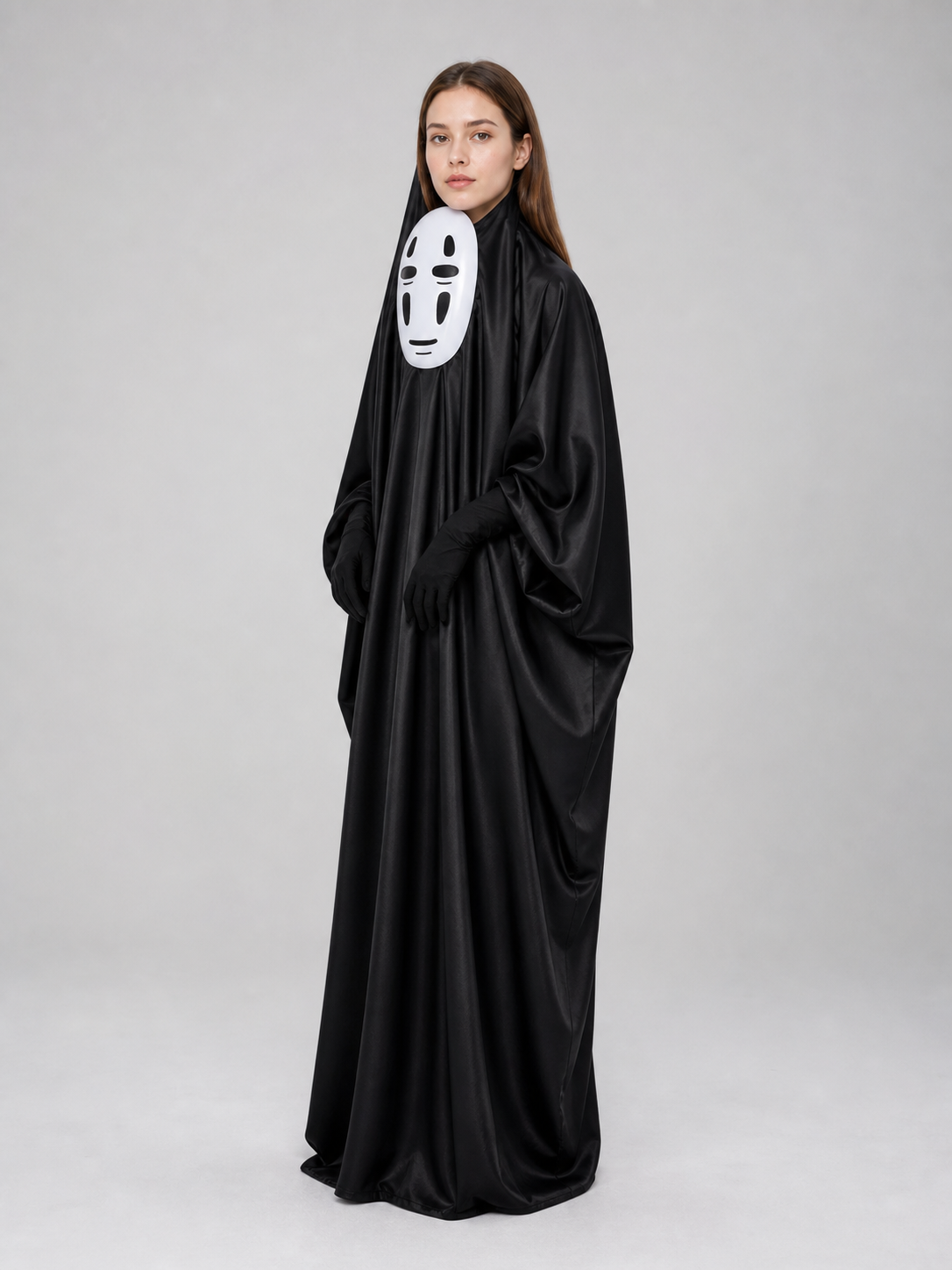 No-Face Costume with Hood, Mask, and Gloves
