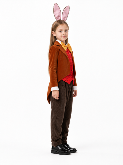 March Hare Costume with Ears, Vest, and Pants side view