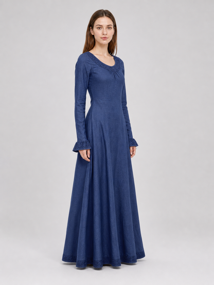 Vintage Long Dress with Long Sleeves