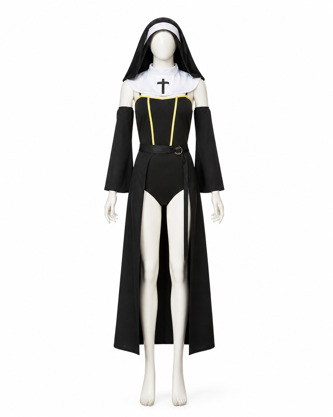 Hooded Carnival Costume with a Cross side view