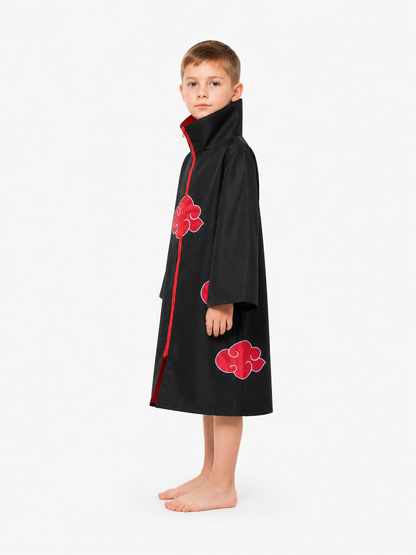 Akatsuki Cloak with Red Clouds for Cosplay side view