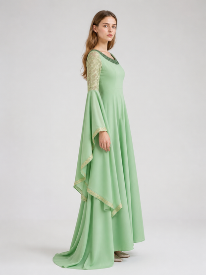 Cosplay Dress with Long Sleeves and a Train side view