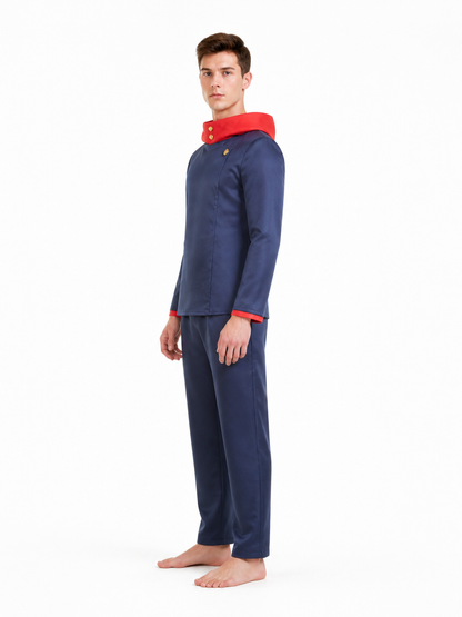 Anime cosplay costume set with hood side view