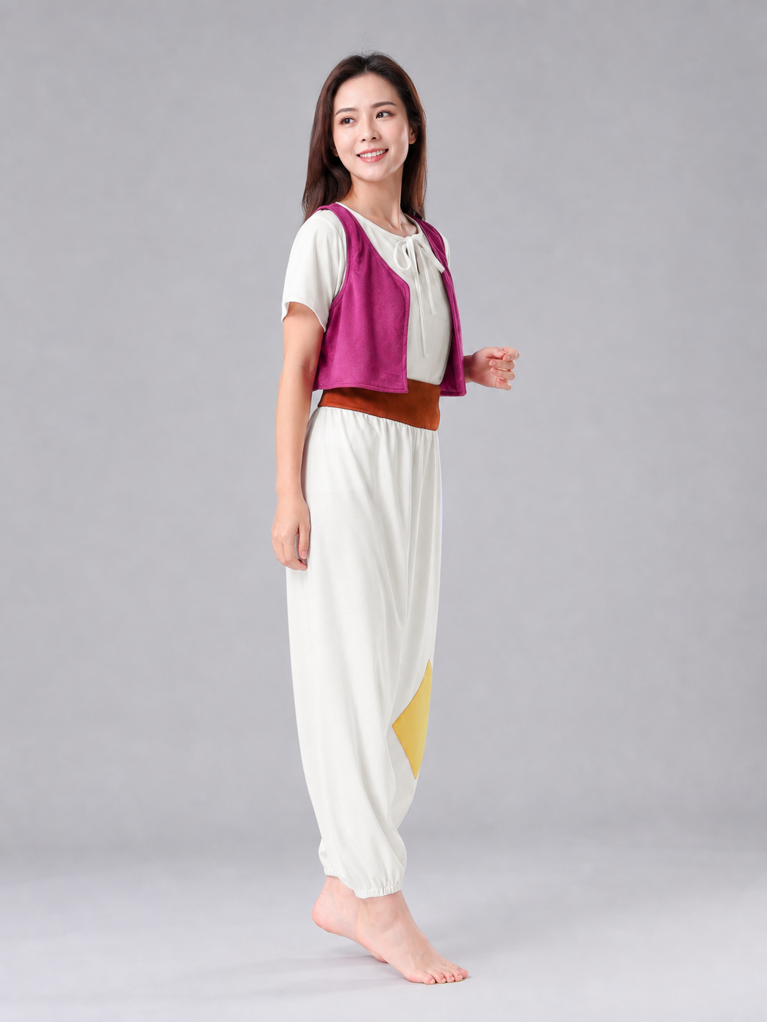 Eastern-Style Stage Costume with Vest and Cap side view