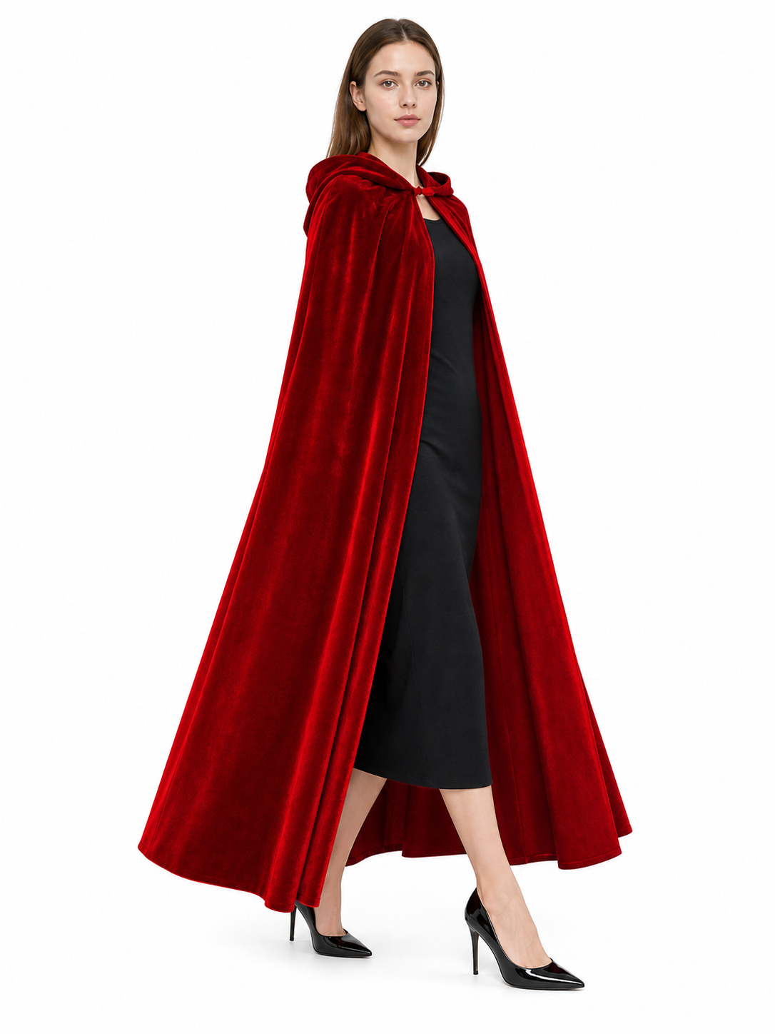 Red Hooded Carnival Cloak for Cosplay