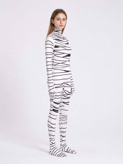Hooded Mummy Jumpsuit with Long Sleeves side view