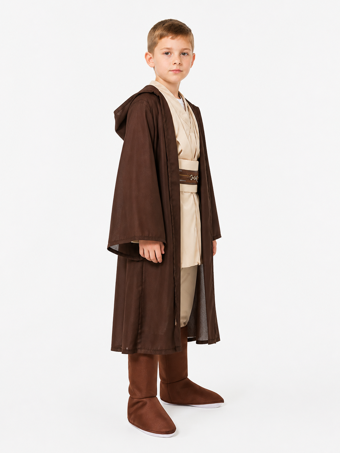 Children’s Jedi Costume with Hood and Cape side view