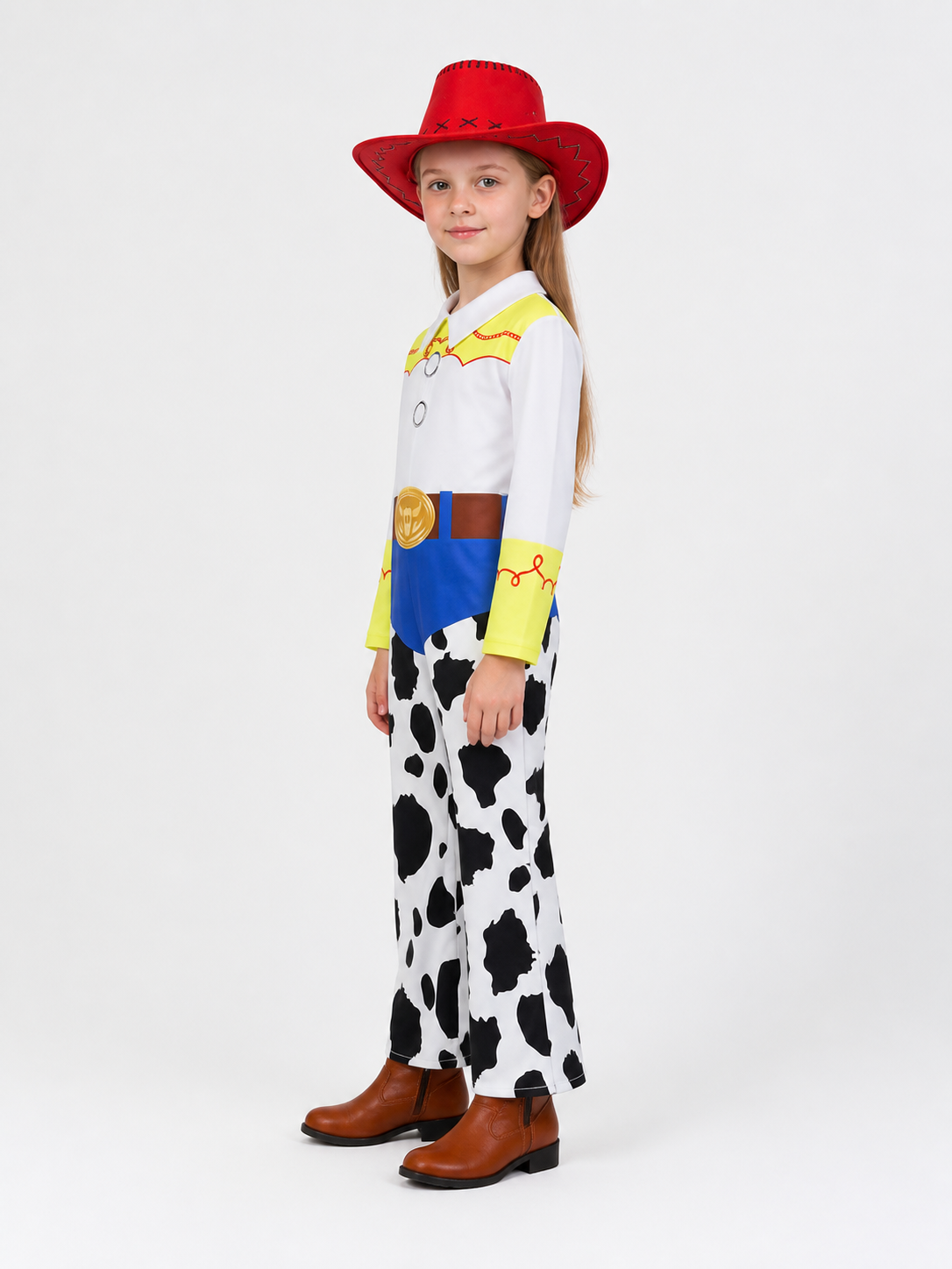 Jessie Costume Jumpsuit with Cowboy Hat for Halloween side view