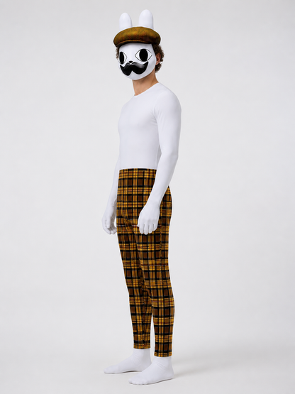 Rabbit Costume with Mask and Plaid Jumpsuit side view