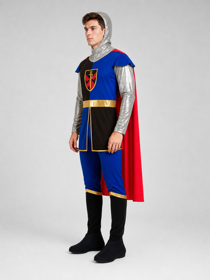 Crusader Cosplay Costume with Hood and Cloak