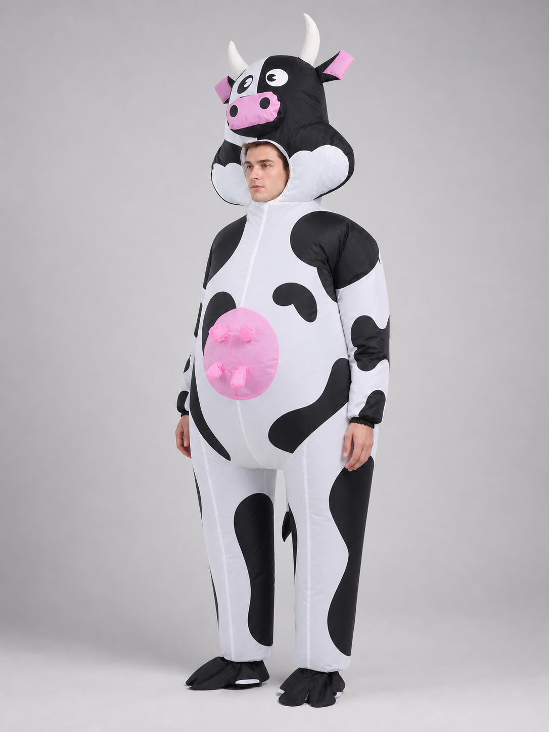 One-Piece Cow Costume with Hood for Halloween