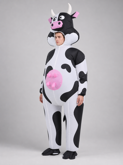 One-Piece Cow Costume with Hood for Halloween