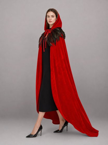 Red Gothic Hooded Costume Cape