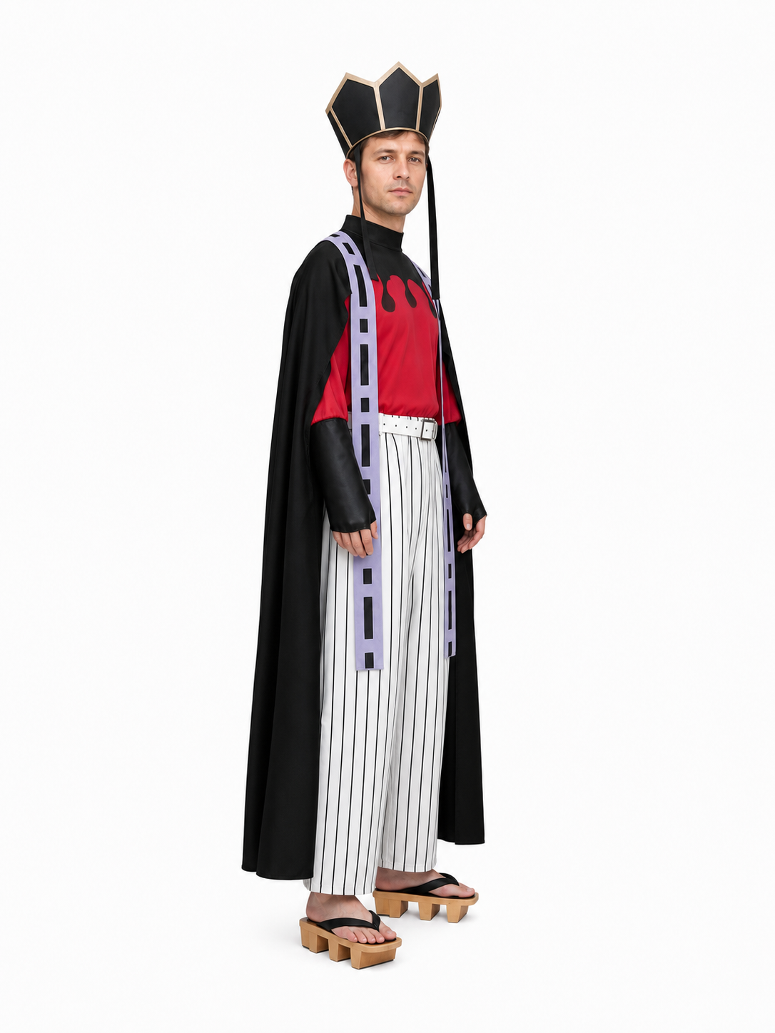 Sanemi Demon Slayer Cosplay Costume with Red Jacket side view