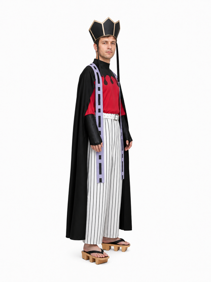 Sanemi Demon Slayer Cosplay Costume with Red Jacket side view