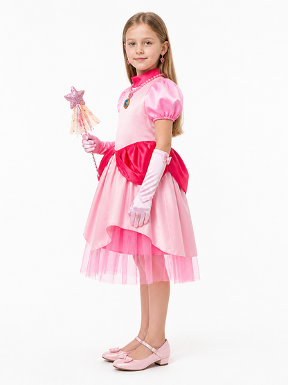Children's Carnival Costume with Full Skirt and Accessories side view
