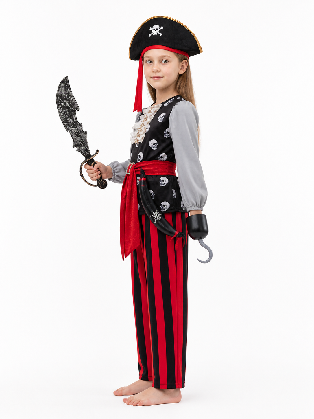 Children's Pirate Costume with Accessories side view