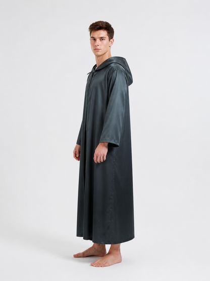 Long Loose-Fit Hooded Cape