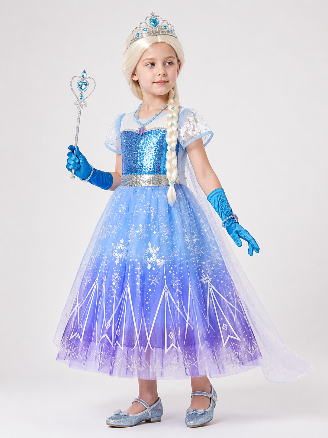 Blue Princess Costume for Cosplay side view