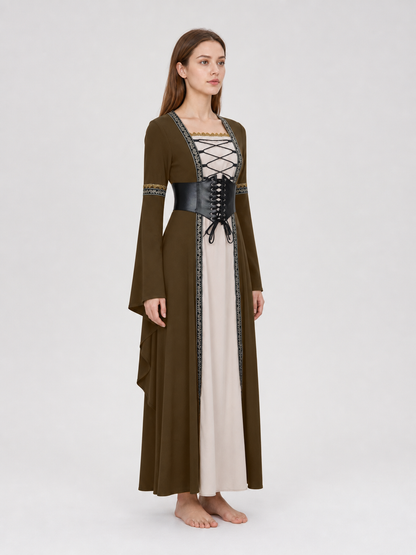 Long Gothic-Style Lace-Up Costume Dress