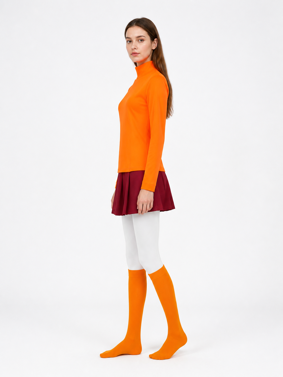 Velma Scooby-Doo cosplay costume, top and skirt side view