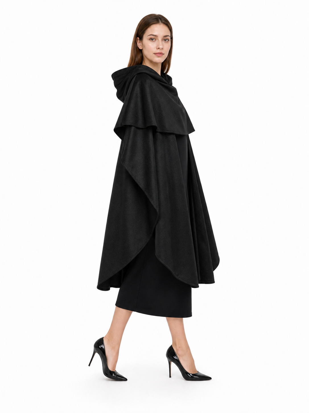 Black Hooded Carnival Cloak for Cosplay