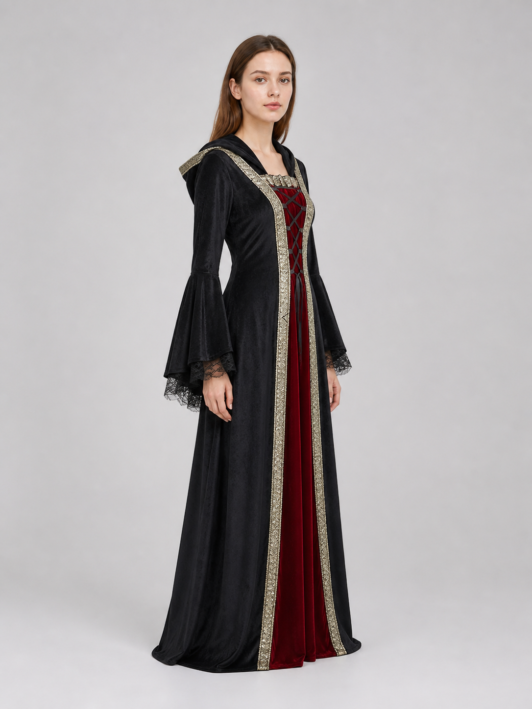 Gothic Hooded Costume Dress for Cosplay