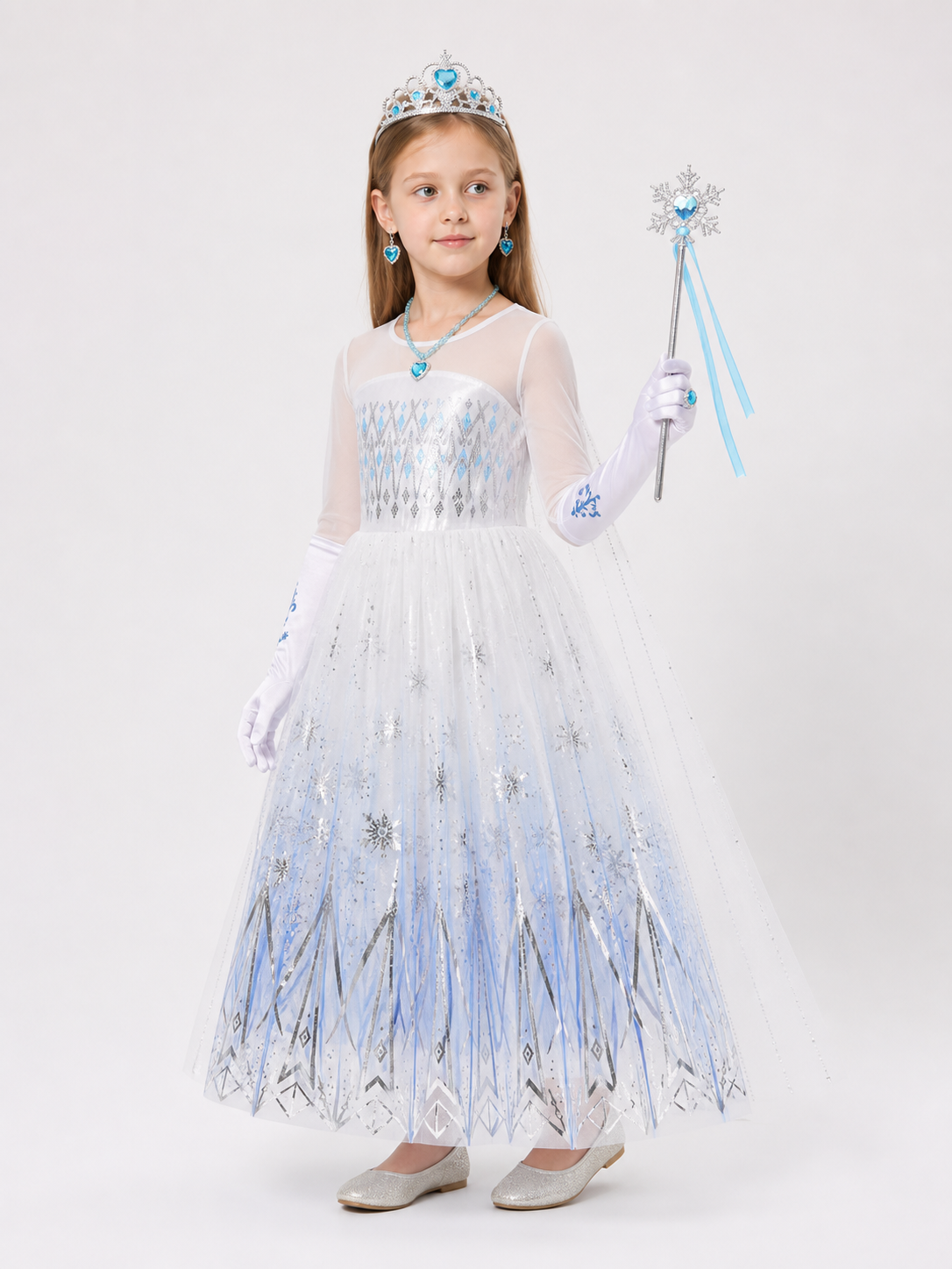 Snow Queen Carnival Costume for Halloween and Cosplay side view