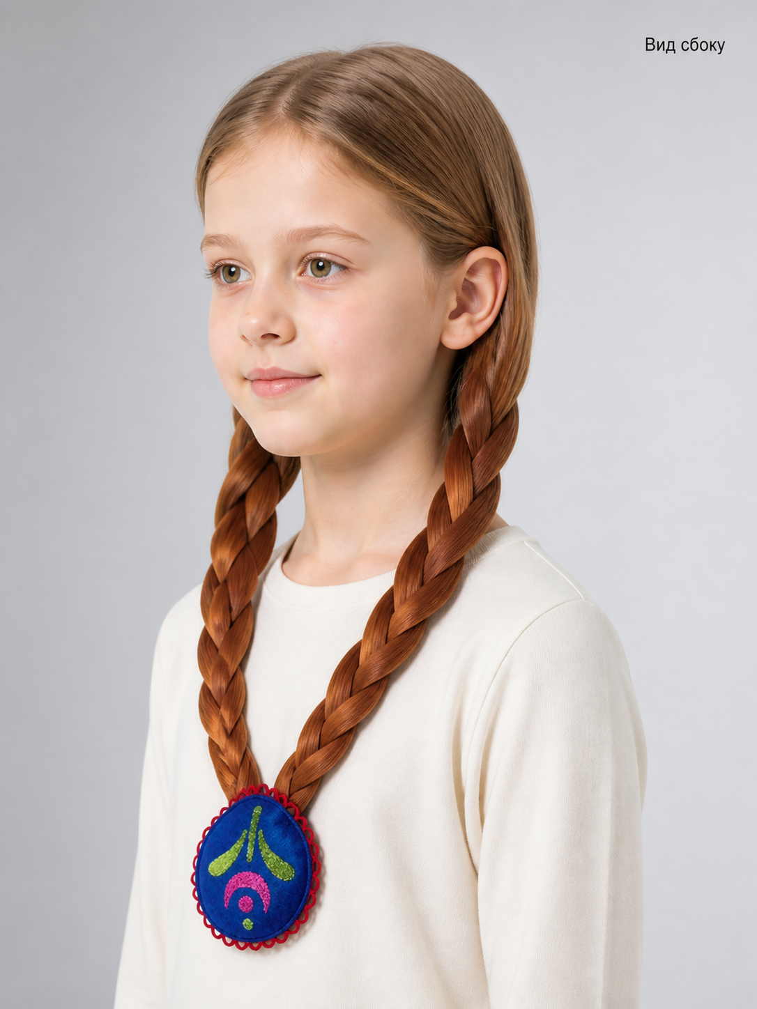 Carnival Wig with Long Braids for Halloween side view
