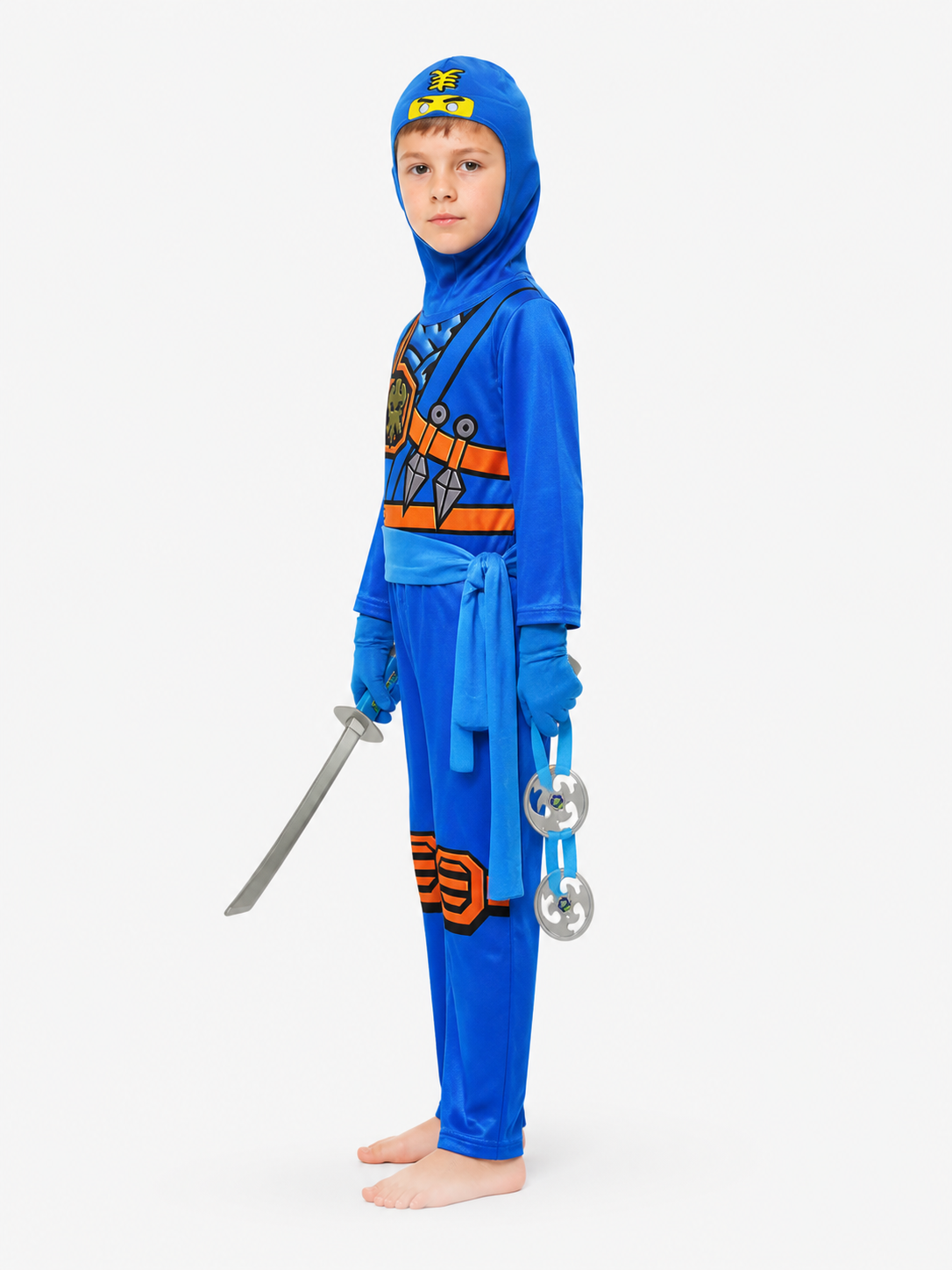 Children's Ninja Costume Jumpsuit with Mask side view