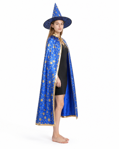 Carnival Costume: Cape and Pointed Hat side view