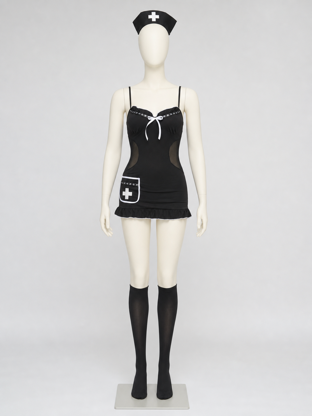 Medical Uniform: Black Dress with White Trim