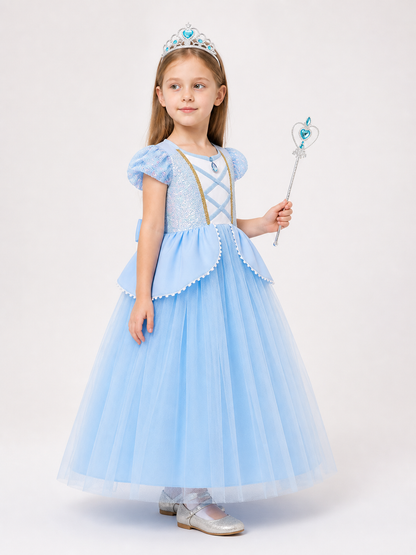 Princess Carnival Costume with Crown for Cosplay side view