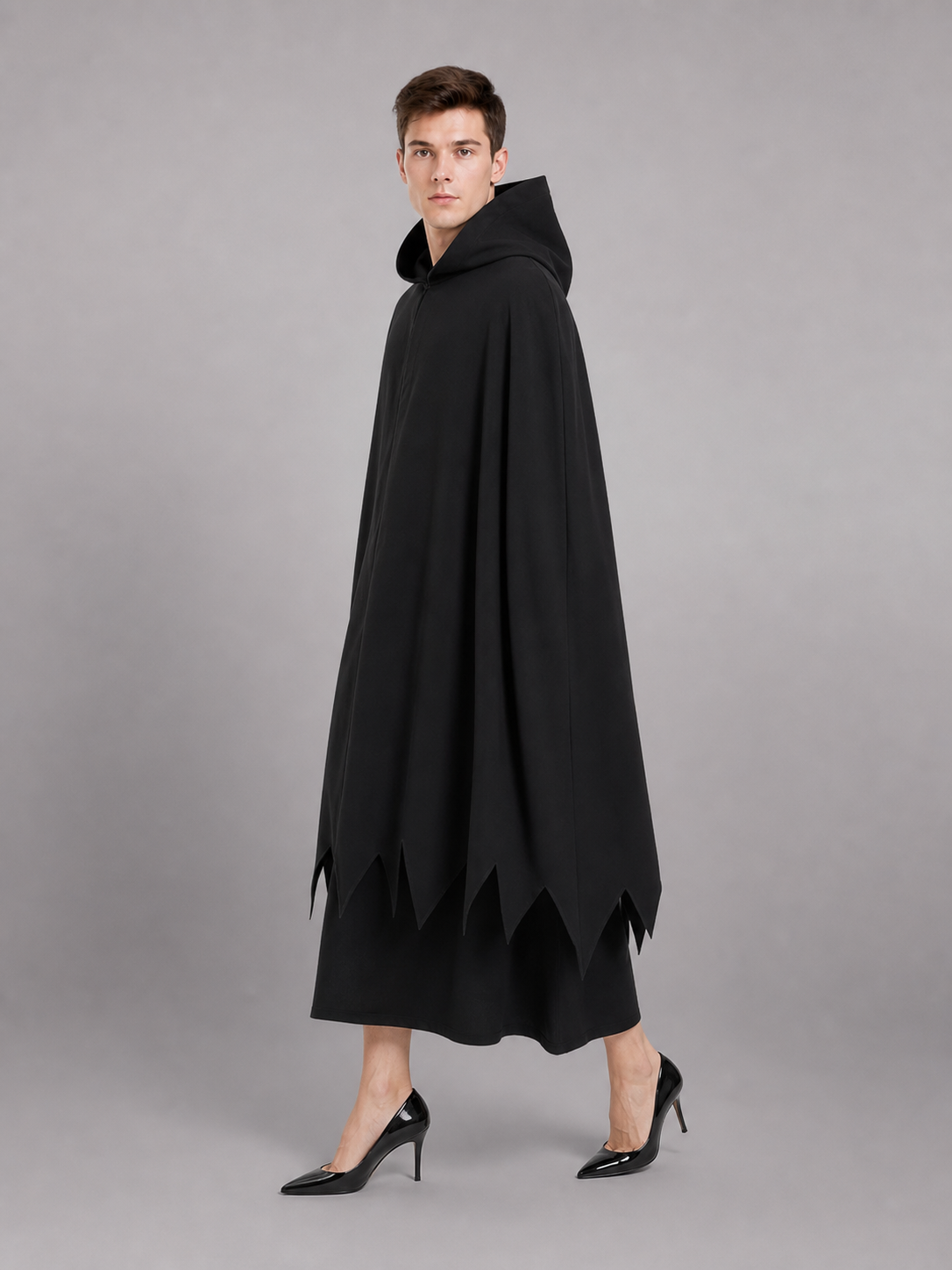 Hooded Cloak with Ghost Mask for Cosplay