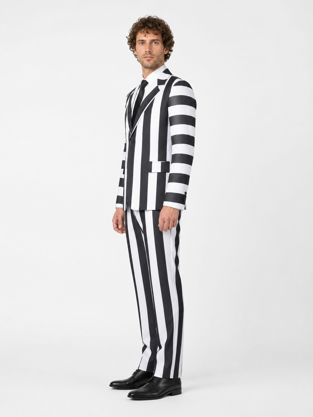 Beetlejuice Striped Suit Jacket and Trousers side view