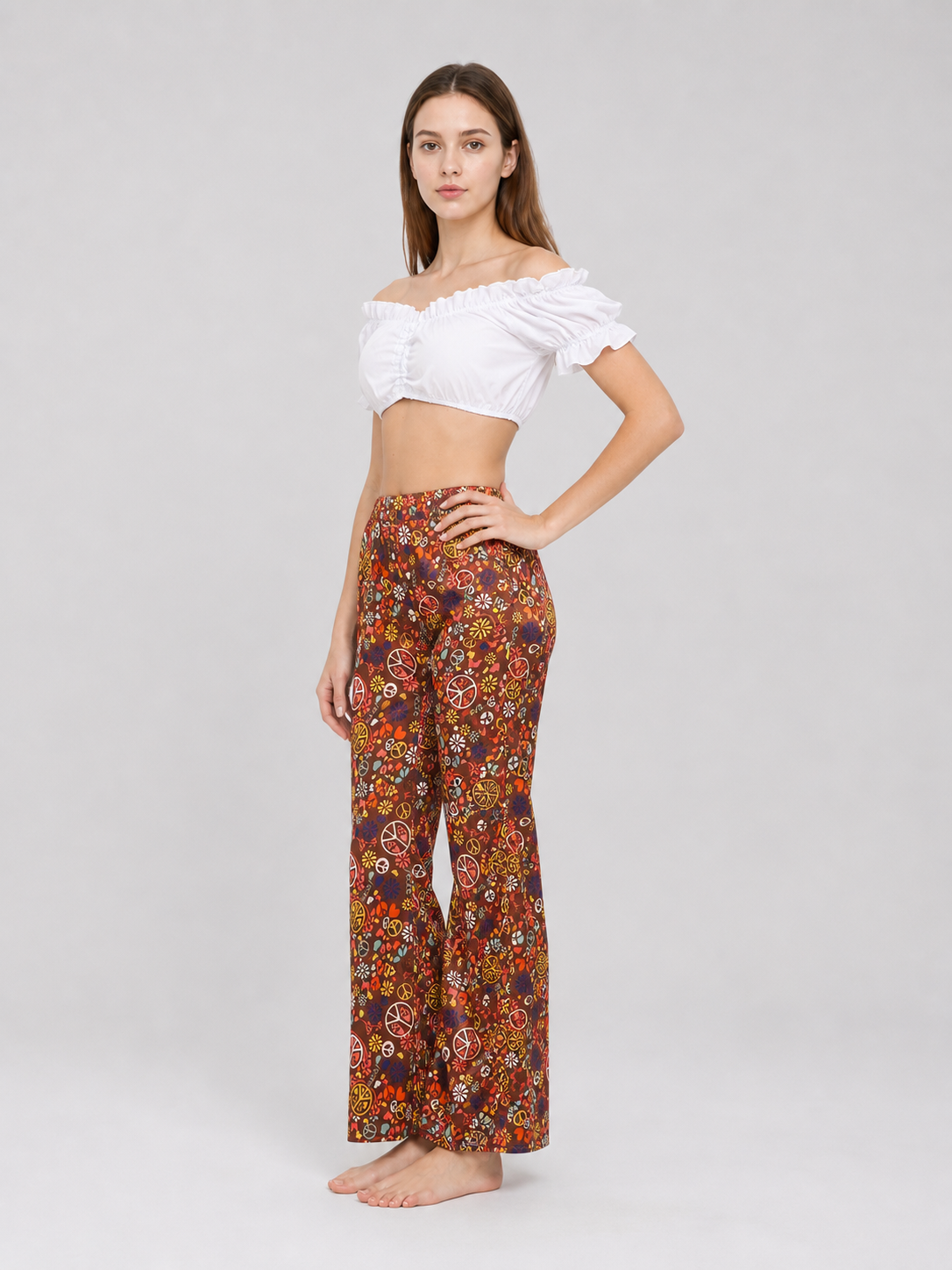 White Off-the-Shoulder Cropped Top