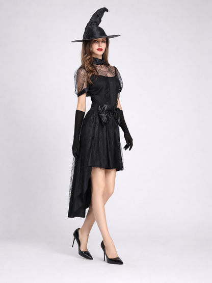 Witch-style carnival costume with accessories
