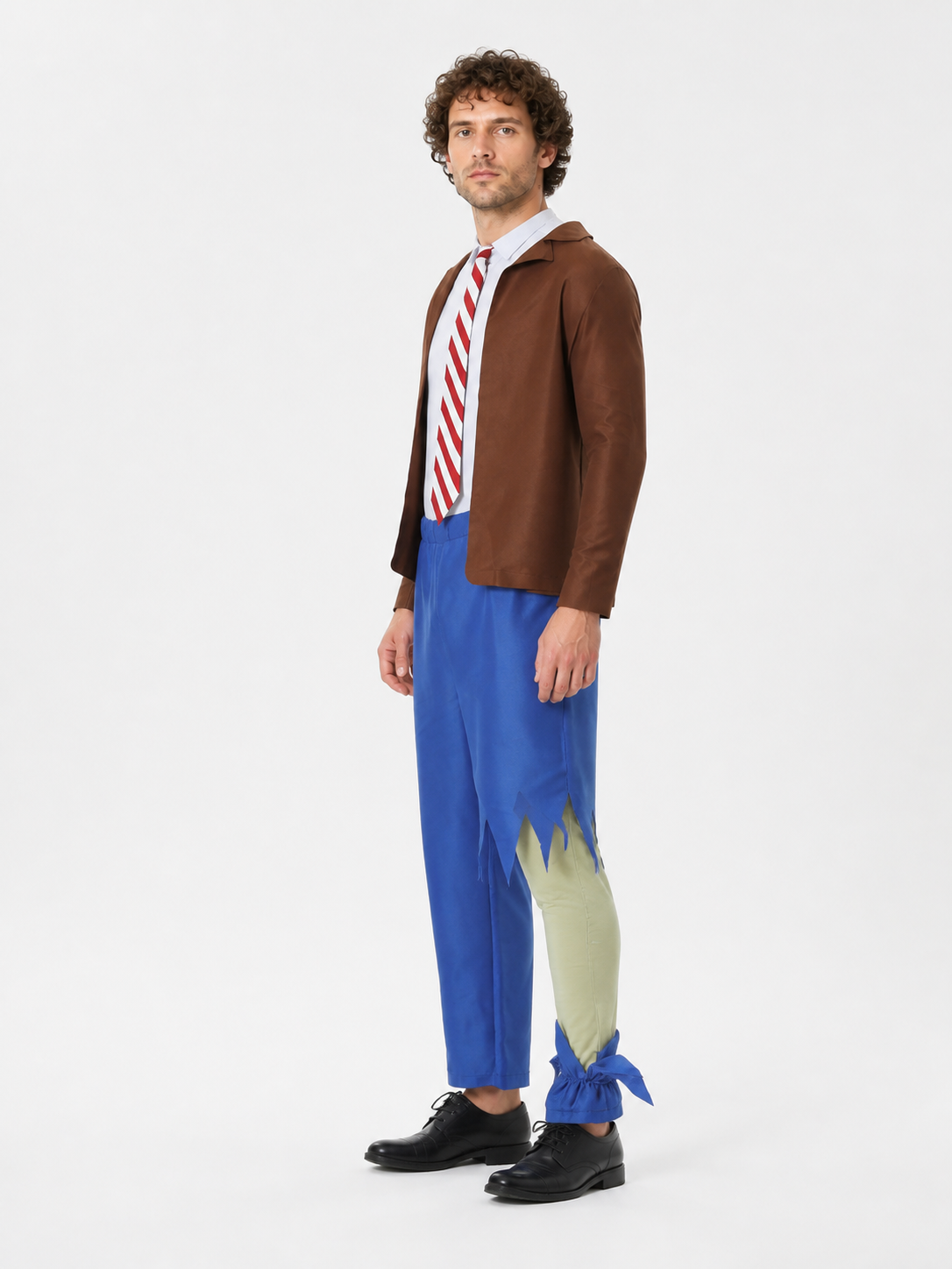 Zombie costume with mask, jacket, and pants, sizes S-XL side view