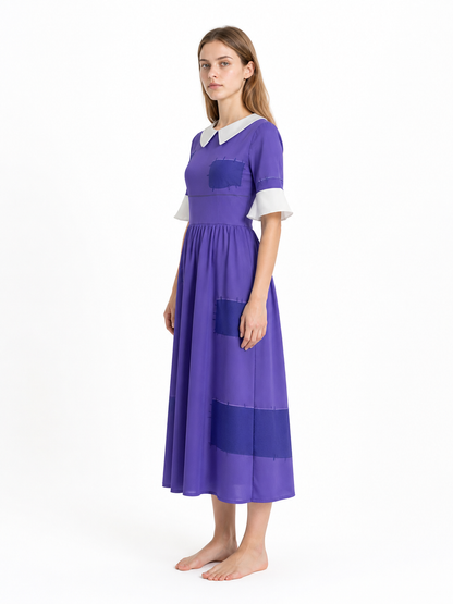 Pomni Cosplay Dress with Peter Pan Collar side view