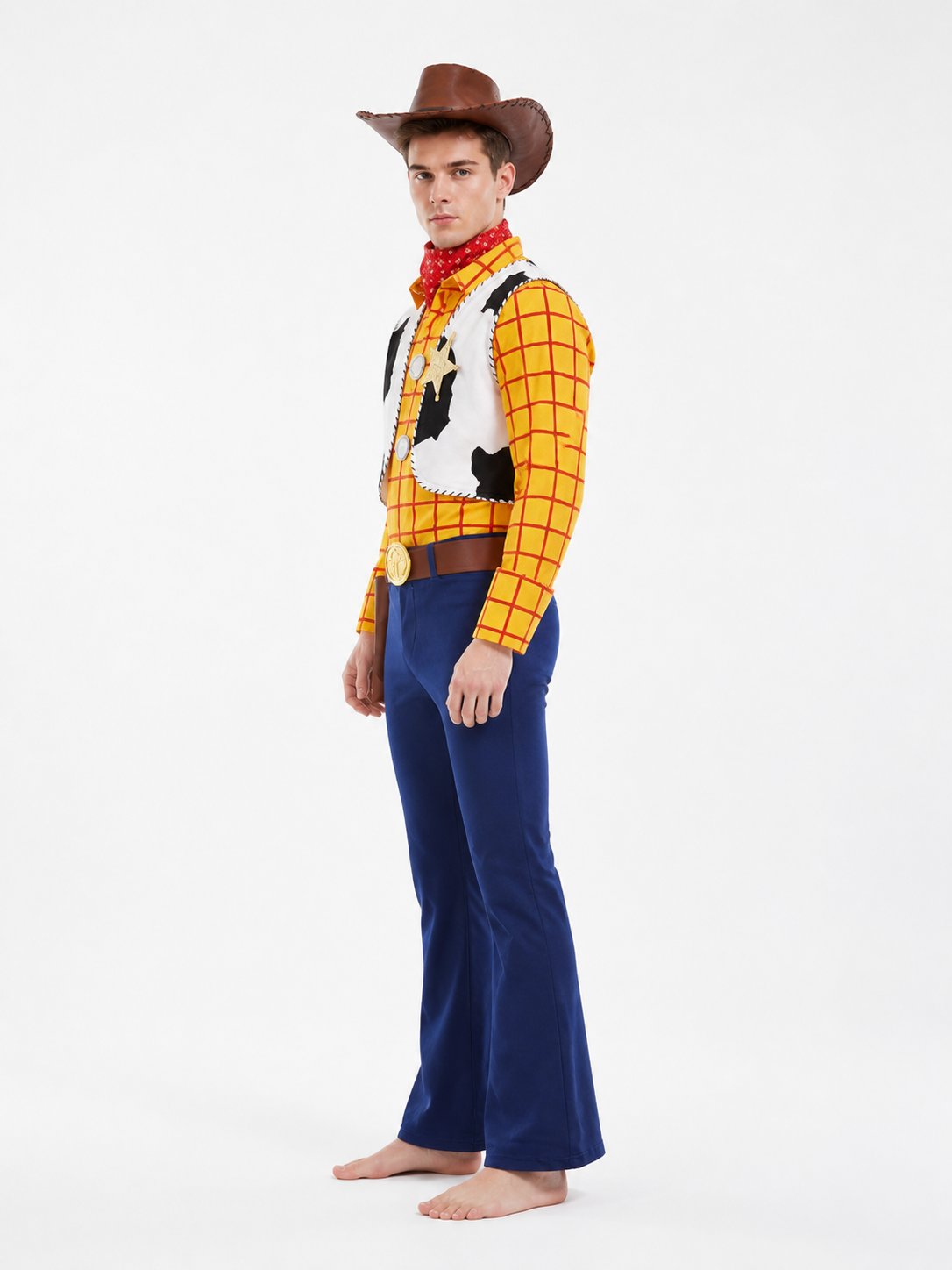 Western-Style Cosplay Costume: Vest and Hat side view