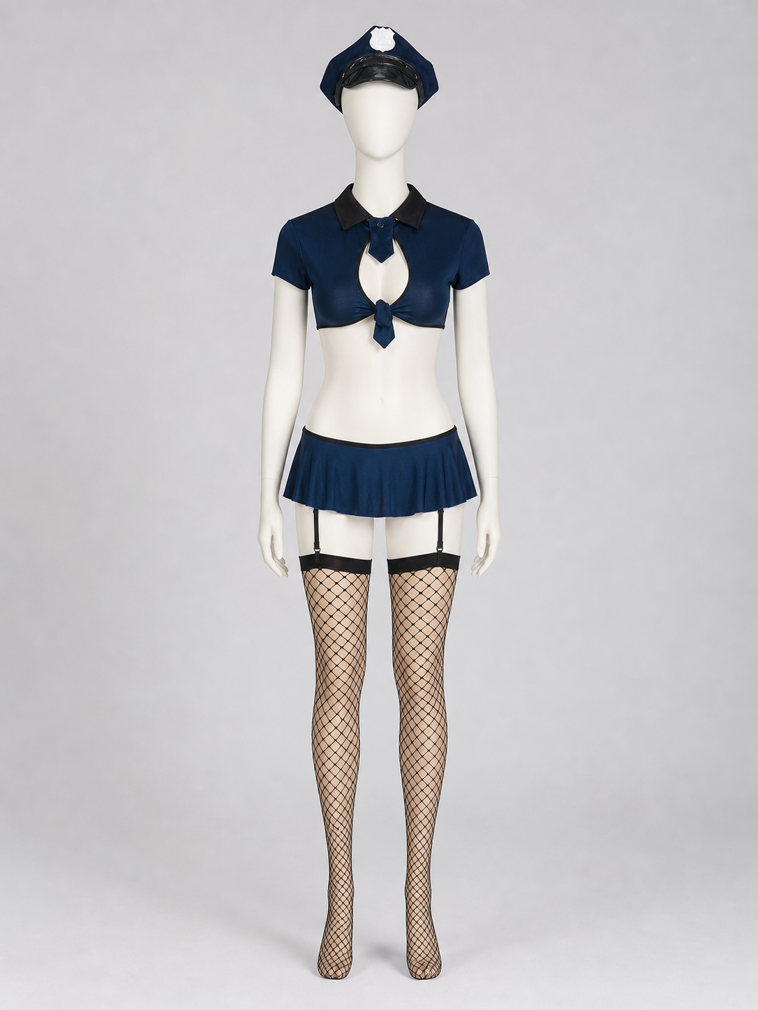 Police-Style Costume: Top, Skirt, and Cap