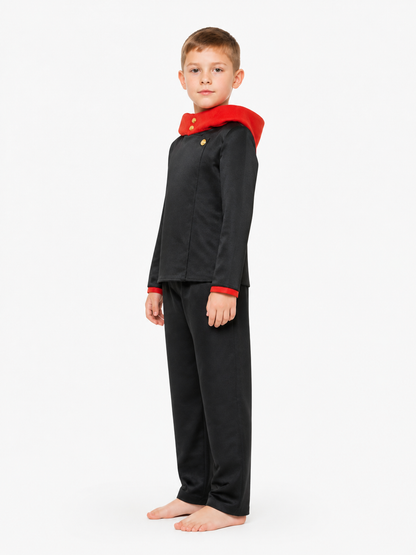 JJK Anime Cosplay Costume, Black, with Hood side view