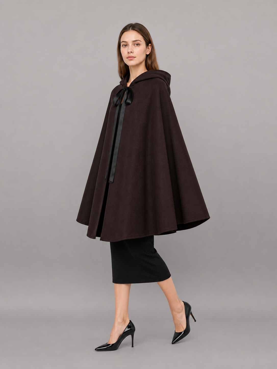 Brown Carnival Cloak with Hood