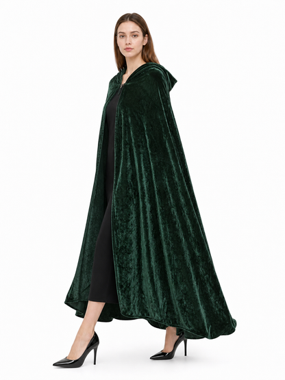 Hooded Dark Green Costume Cloak
